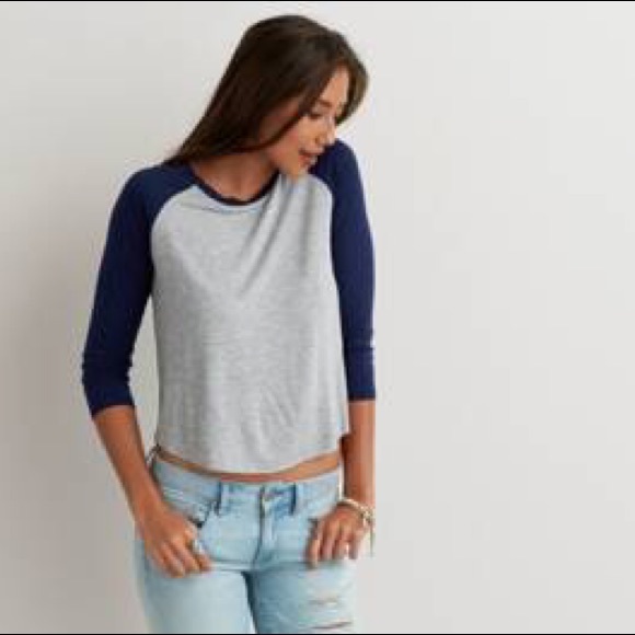 American Eagle Soft & Sexy Baseball Tee - Picture 2 of 3